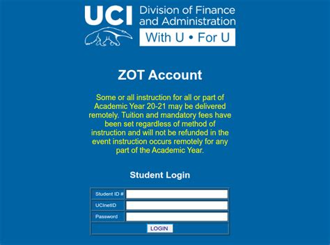 ZOT Account Basics. Your ZOT Account reflects charges billed to you, as well as credits and payments made to your account. Generally, balances are due by the 15th of every month. If the 15th falls on a weekend or holiday, your balance will be due on the next business day. To view your ZOT Account, go to zotaccount.uci.edu.